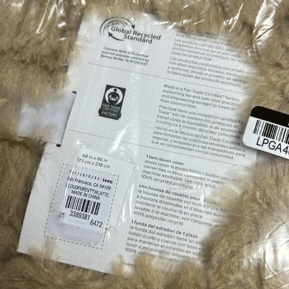 Pottery Barn Cloud Fur Duvet Cover Brown Latte Twin / Twin XL Bedding SOFT NWT - Picture 6 of 6